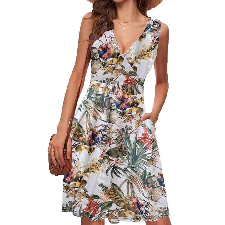 Damen Wickelkleid mit floralem Muster und schwingendem Rock Drune