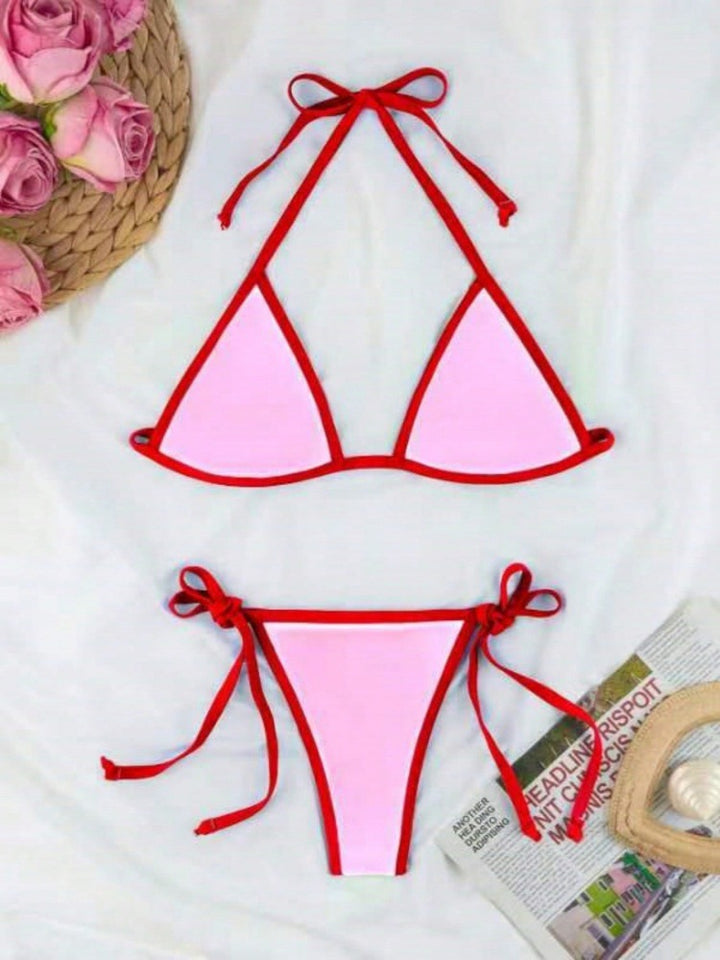Damen Triangel-Bikini-Set mit individuell anpassbarem Kordelzug Drune