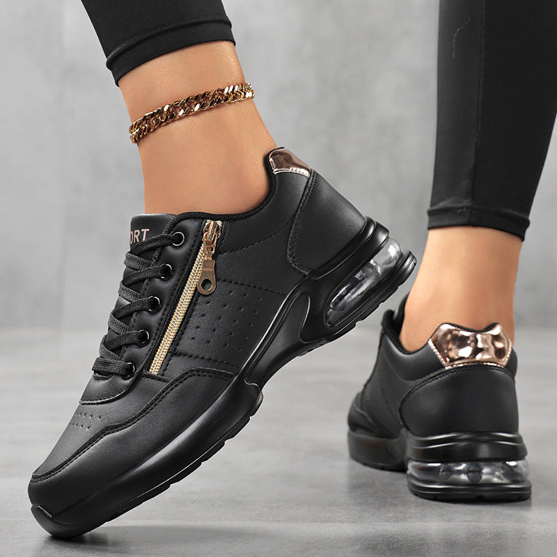 Damen Sportliche Plateausneaker mit Luftkissen und seitlichem Reißverschluss Drune