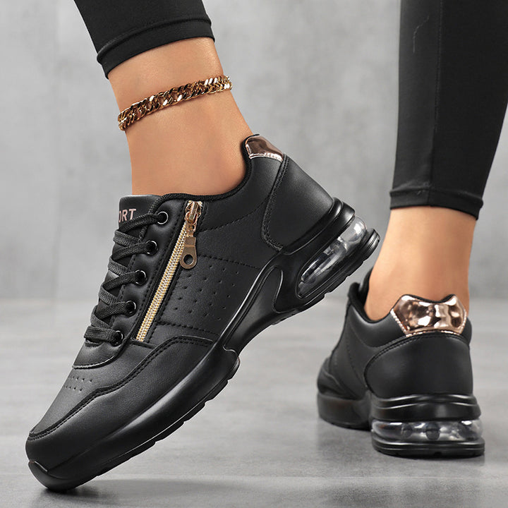 Damen Sportliche Plateausneaker mit Luftkissen und seitlichem Reißverschluss Drune