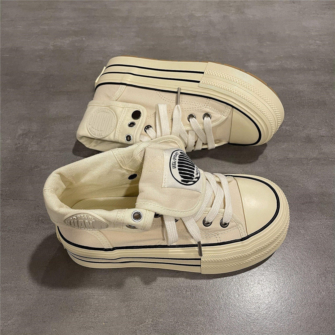 Damen High-Top Sneakers mit dicker Gummisohle und seitlichem Reißverschluss Drune
