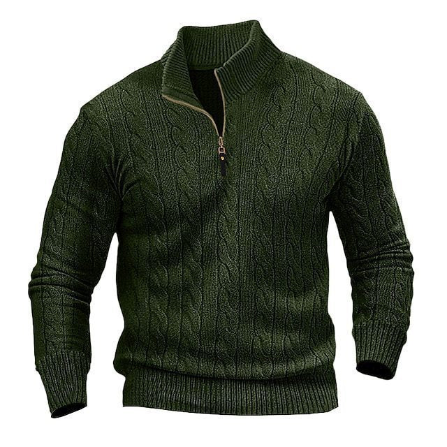 Herren Strickpullover mit Stehkragen und Reißverschluss Drune