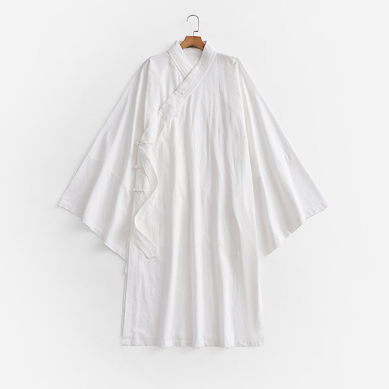 Unisex Oversize Kimono-Mantel mit weitem Ärmel und asymmetrischer Wickelvorderseite Drune
