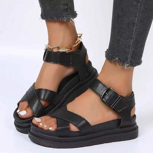 Damen modische Sandalen mit verstellbaren Riemen und weich gepolsterter Sohle Drune