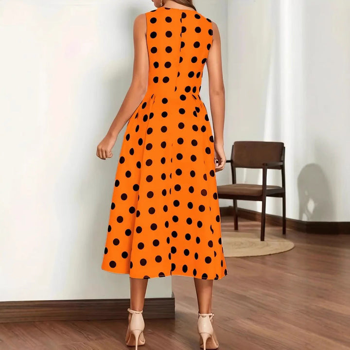 Damen A-Linie Kleid mit Polka-Dots Drune