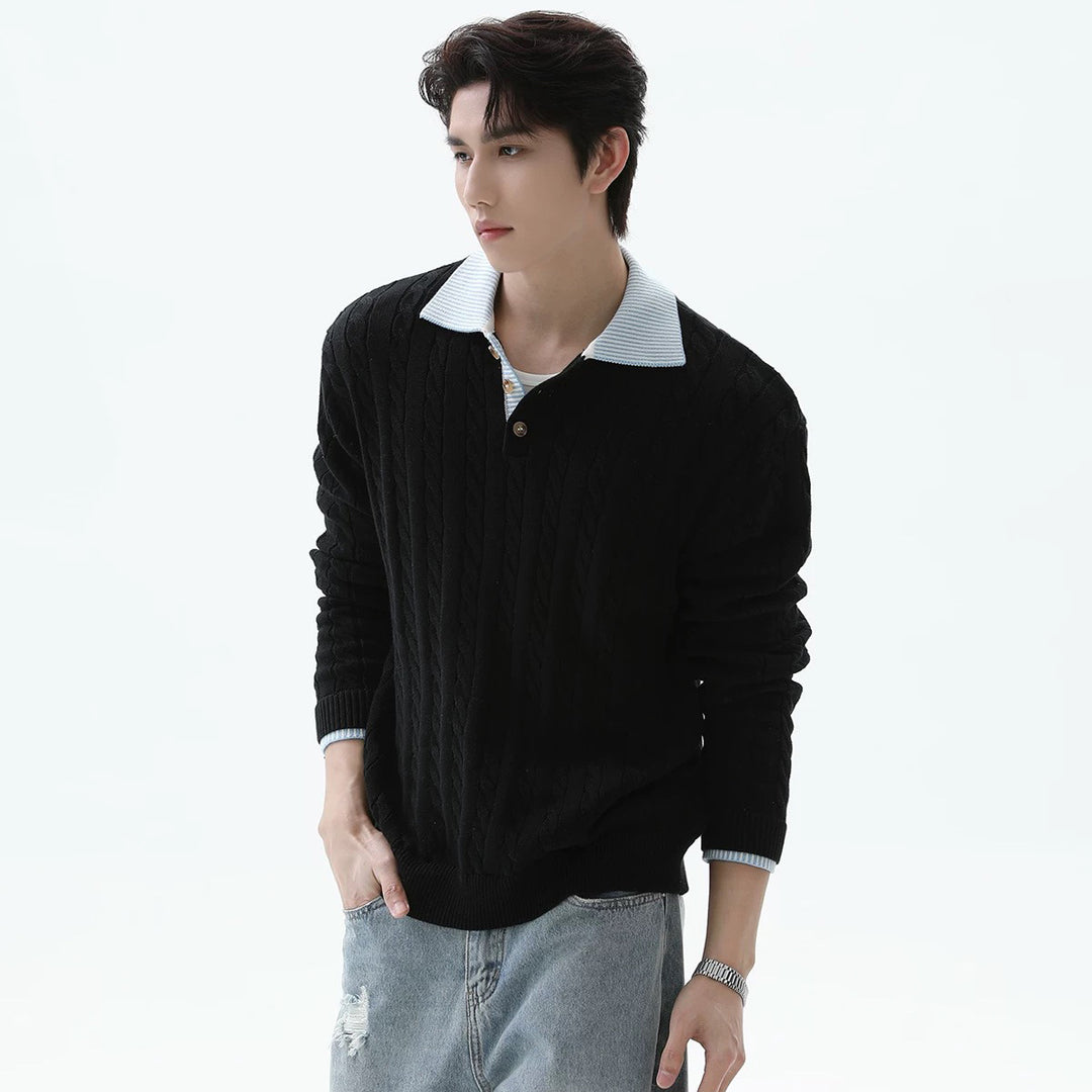 Herren Modischer Strickpullover mit strukturiertem Design Drune