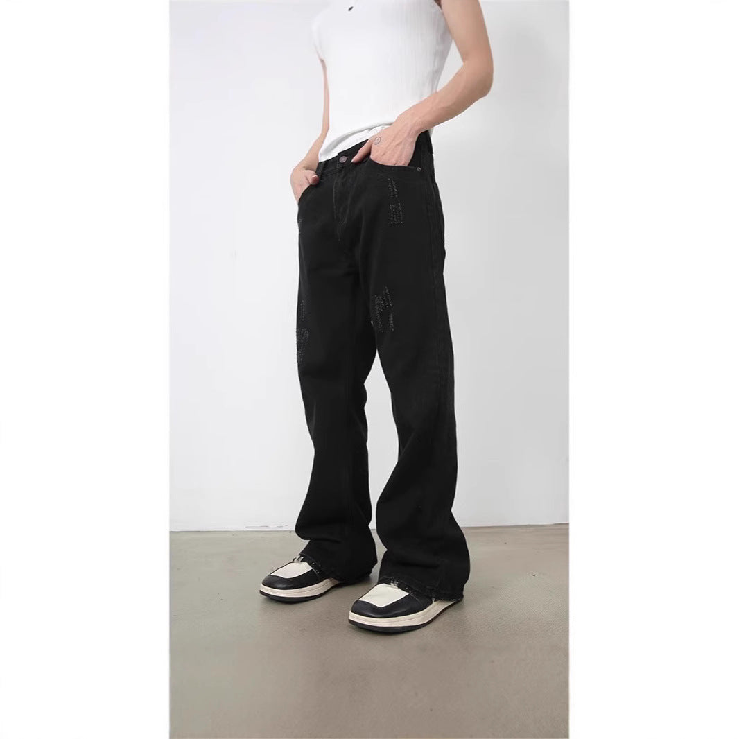 Herren Weitgeschnittene Denim-Hose Drune