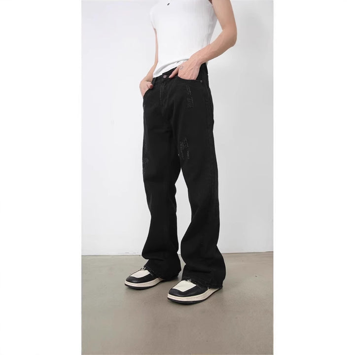 Herren Weitgeschnittene Denim-Hose Drune