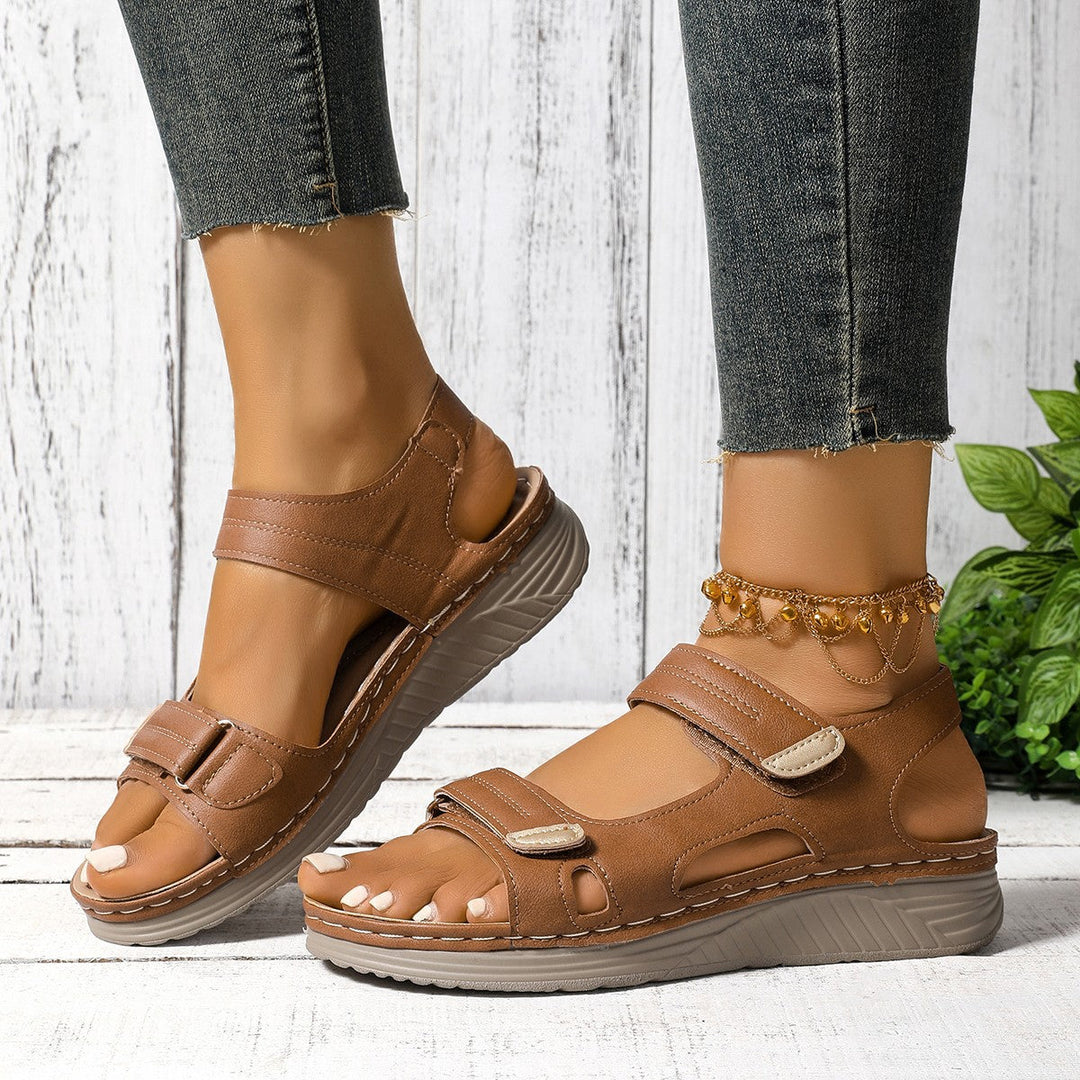 Damen Komfortable Sandalen mit verstellbarem Riemendesign und anatomischem Fußbett Drune