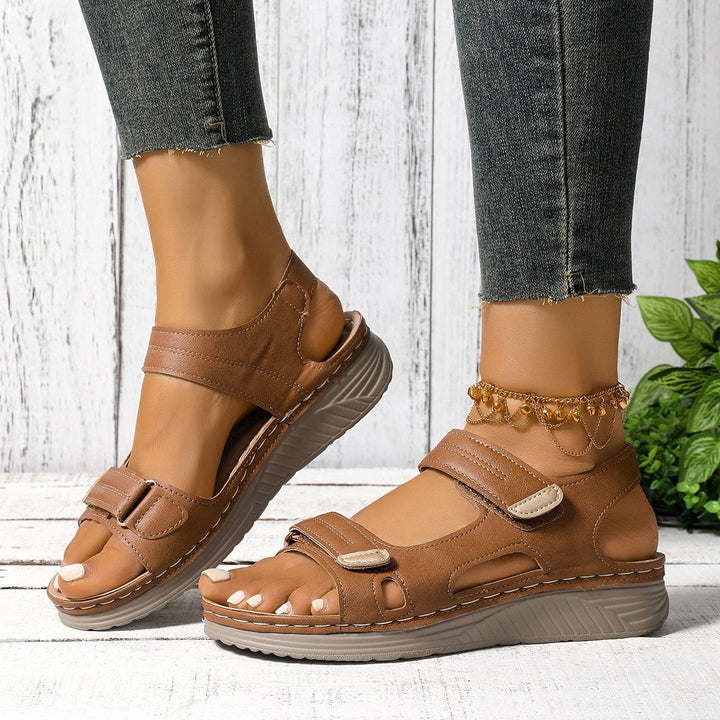 Damen Komfortable Sandalen mit verstellbarem Riemendesign und anatomischem Fußbett Drune
