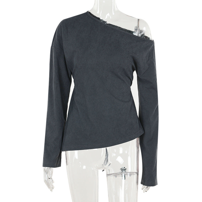 Damen asymmetrisches Langarmoberteil Drune