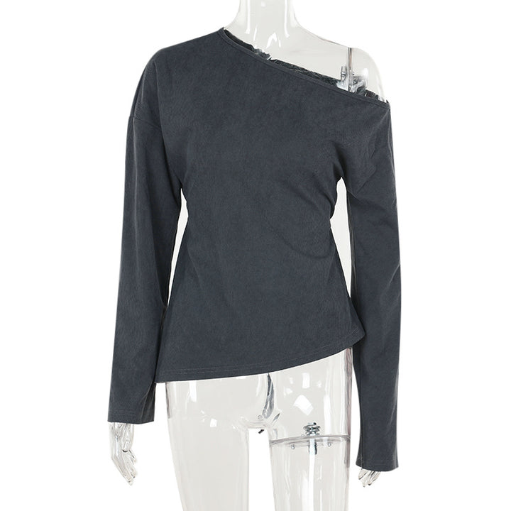 Damen asymmetrisches Langarmoberteil Drune