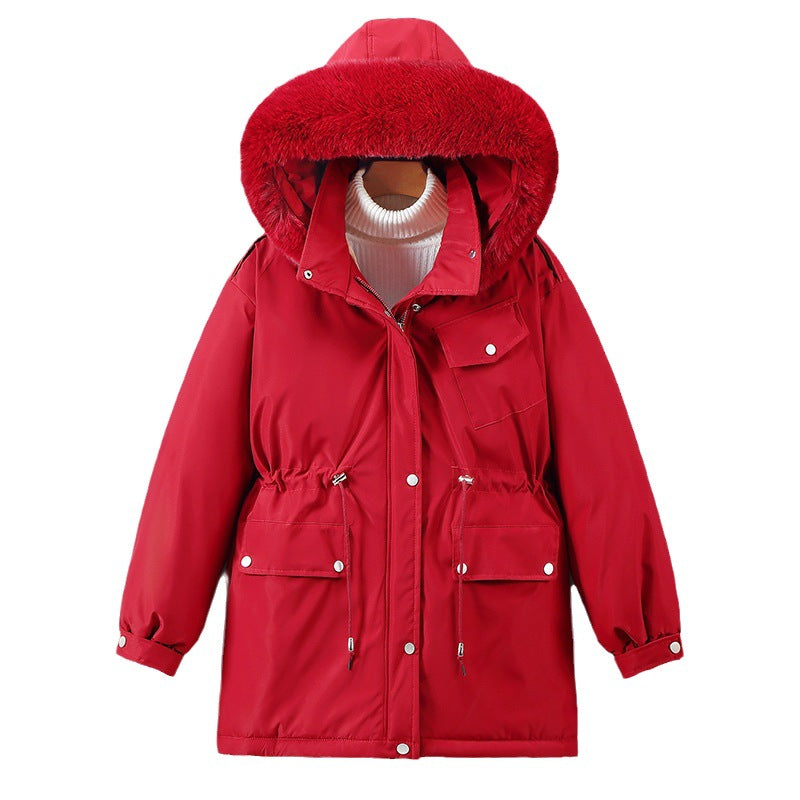 Damen Isolierte Winterjacke mit abnehmbarem Kunstpelzkragen und großzügigen Taschen Drune