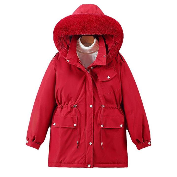 Damen Isolierte Winterjacke mit abnehmbarem Kunstpelzkragen und großzügigen Taschen Drune