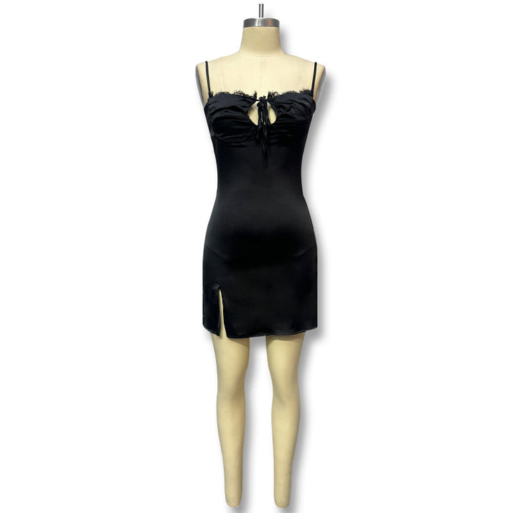 Damen minikleid mit raffiniertem Ausschnitt Drune