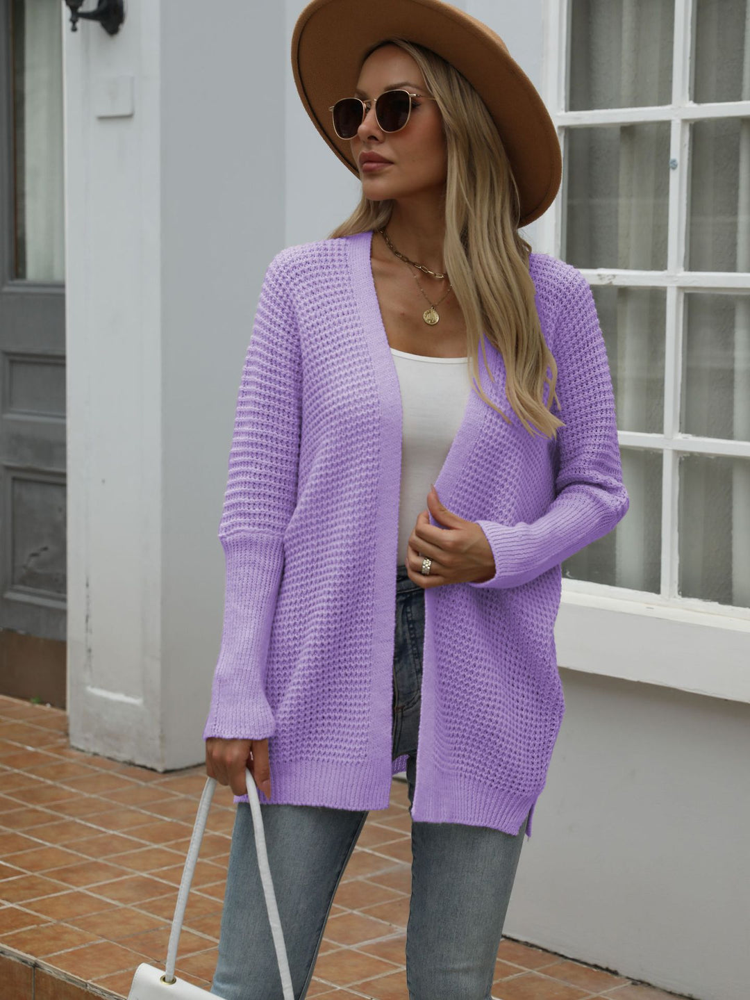 Damen offene Strickjacke mit lässigem Schnitt und weichem Material Drune
