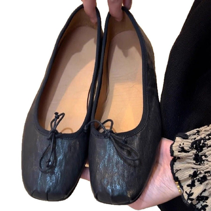 Damen Ballerinas mit quadratischer Zehenform und elegantem Riemenverschluss Drune