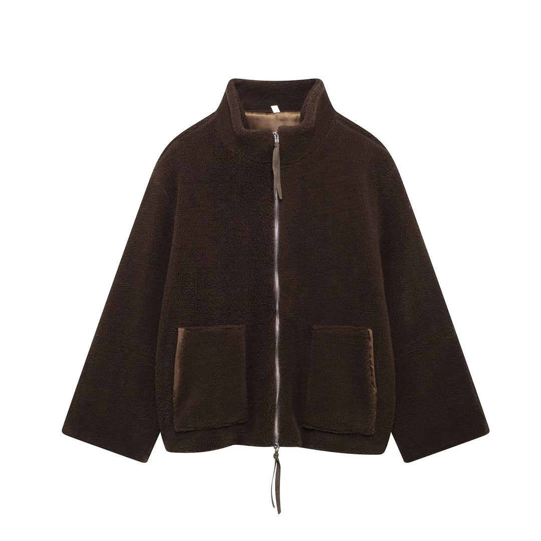 Damen Fleecejacke mit hohem Kragen und Reißverschluss Drune