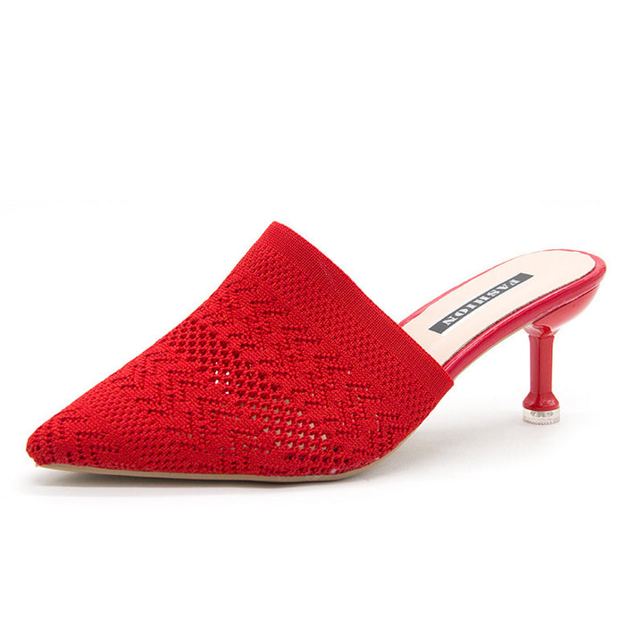 Damen Modische Mules mit eleganter Spitze und bequemen Absatz Drune