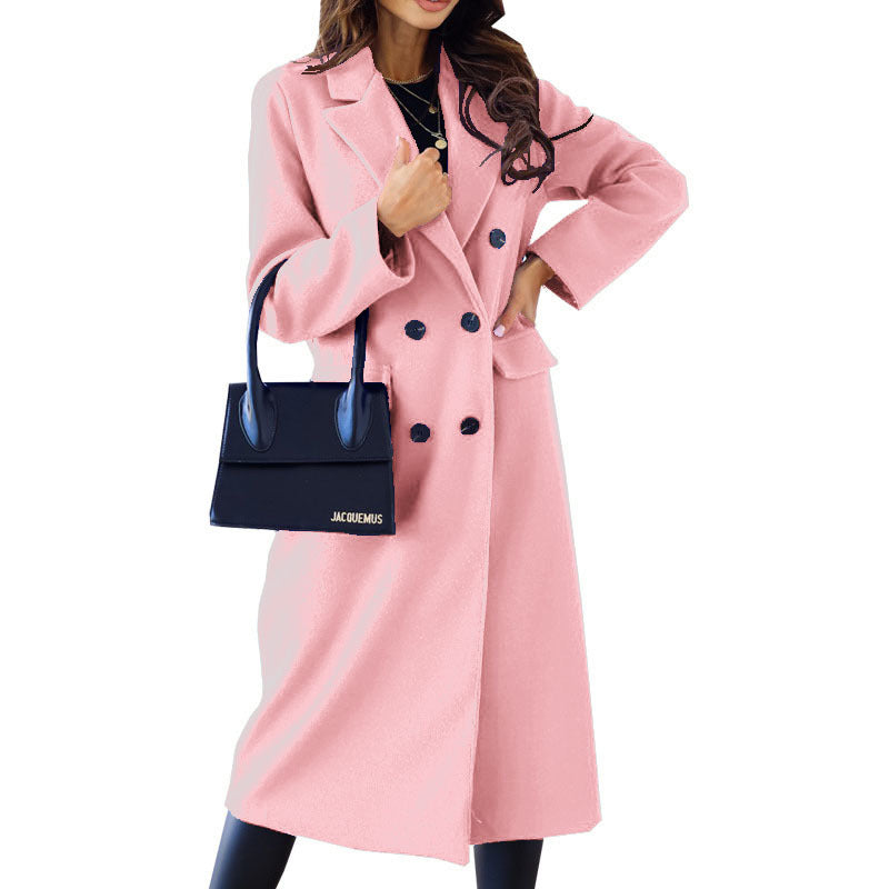 Damen Elegante und modische Wollmantel Drune