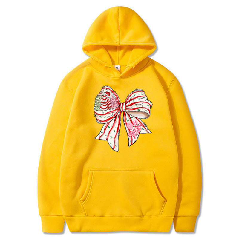 Damen Kapuzenpullover mit festlichem Schleifenmotiv Drune