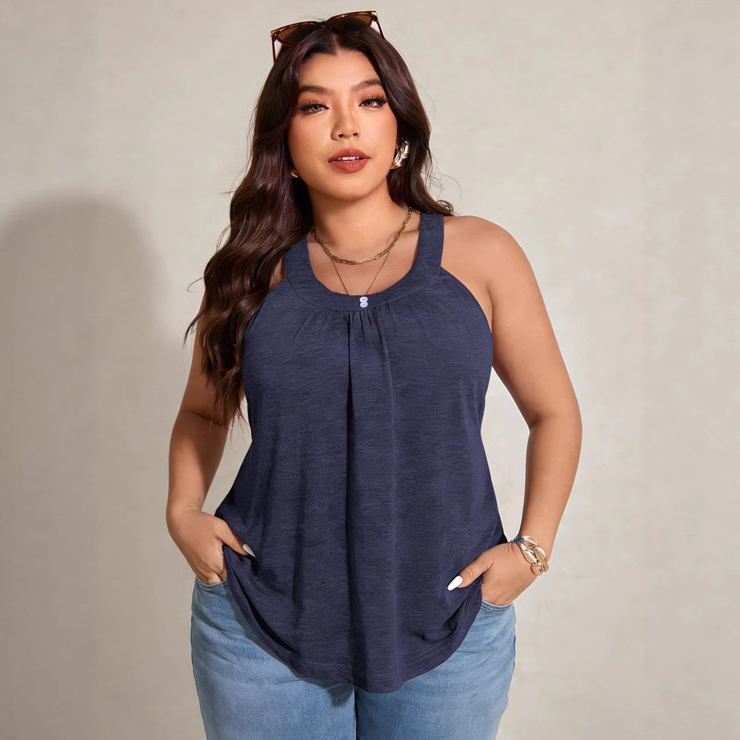 Damen lässiges Trägershirt mit raffinierter Raffung Drune