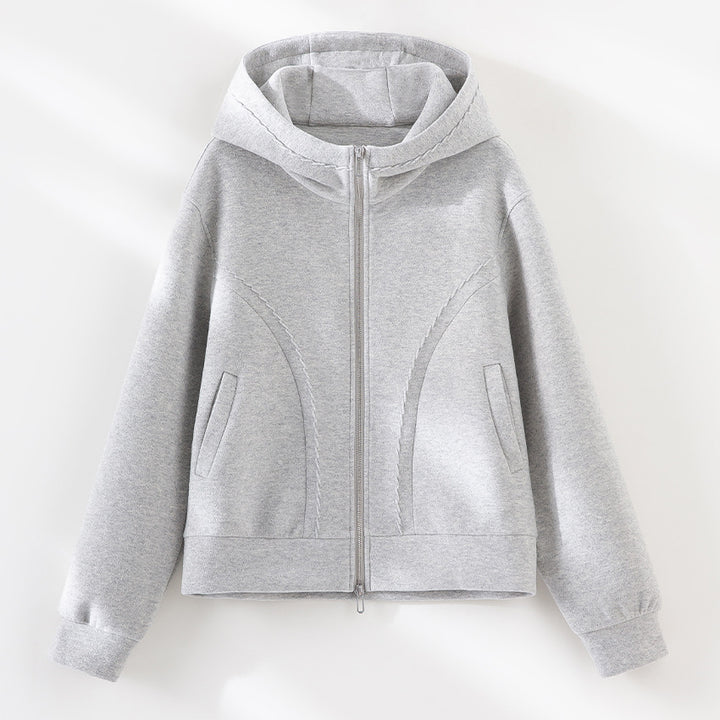 Damen Relaxed-Fleece-Hose mit hoher Taille, Tunnelzug und dekorativer Seitennaht Drune
