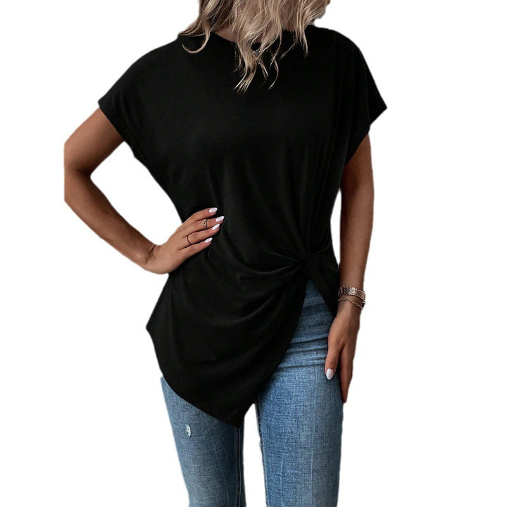 Damen Oversize T-Shirt mit Knoten-Detail Drune
