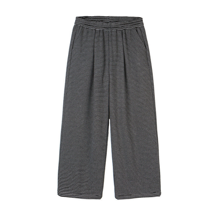 Damen Culotte-Hose mit weitem Bein, hohem Bund und feinem Streifenmuster Drune
