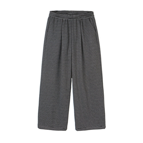 Damen Culotte-Hose mit weitem Bein, hohem Bund und feinem Streifenmuster Drune