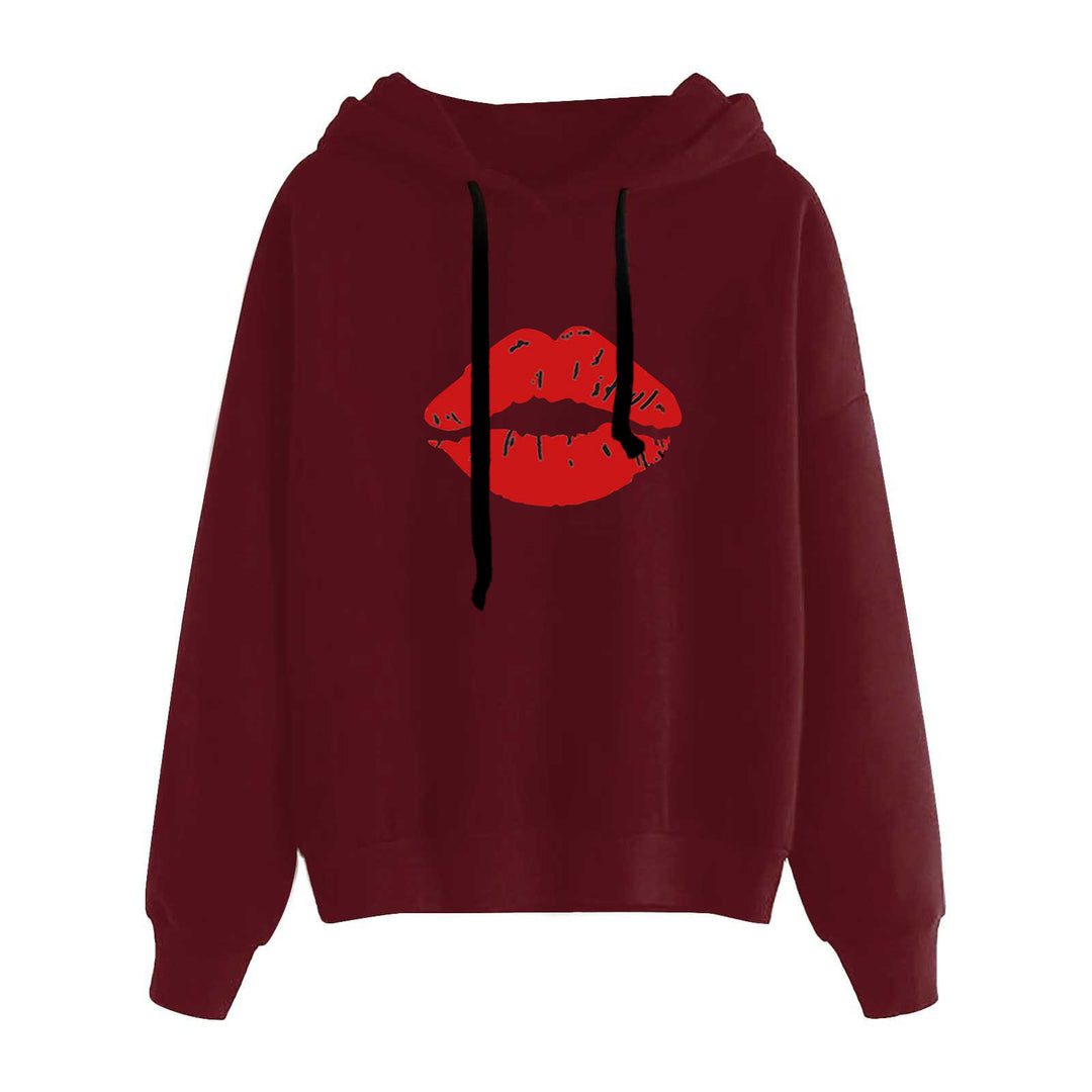 Damen nan lässiger Oversize Kapuzenpullover mit Herz‑und‑Pfotenprint, Kordelzug und gerippten Bündchen Drune