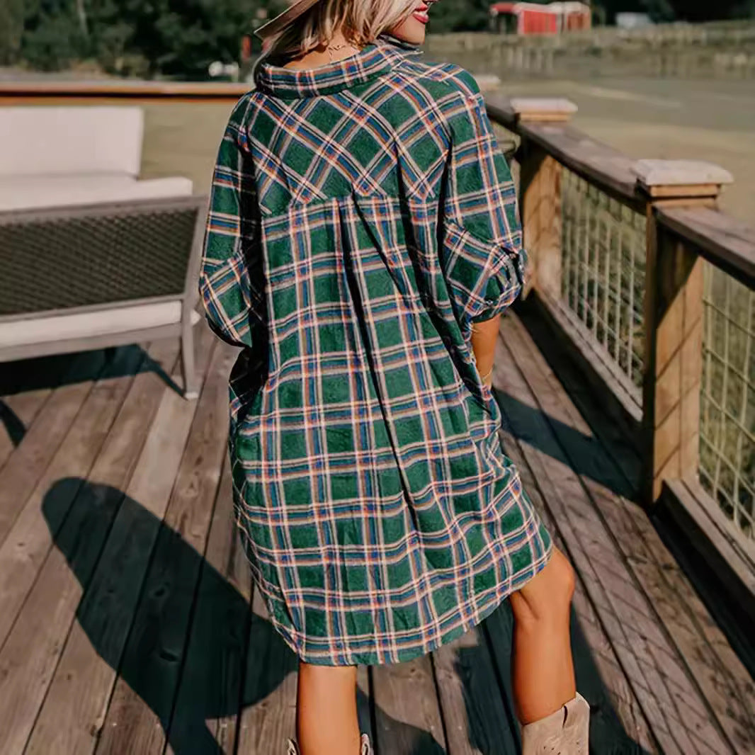 Damen Oversized Karohemd Drune