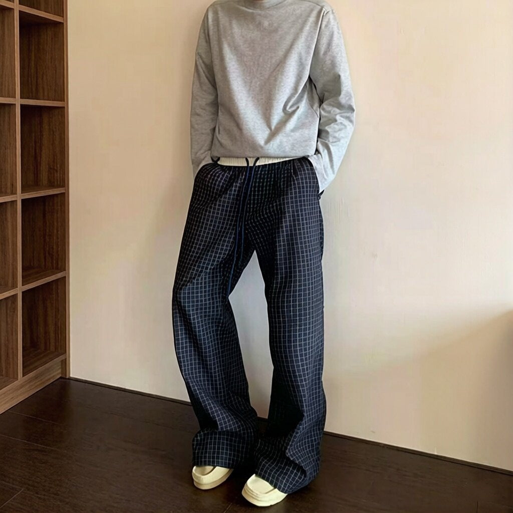Herren Lässige Check-Hose Drune