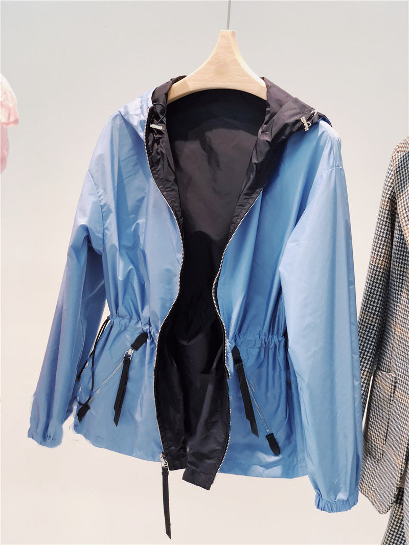 Damen Modische Übergangsjacke mit verstellbarem Bund Drune