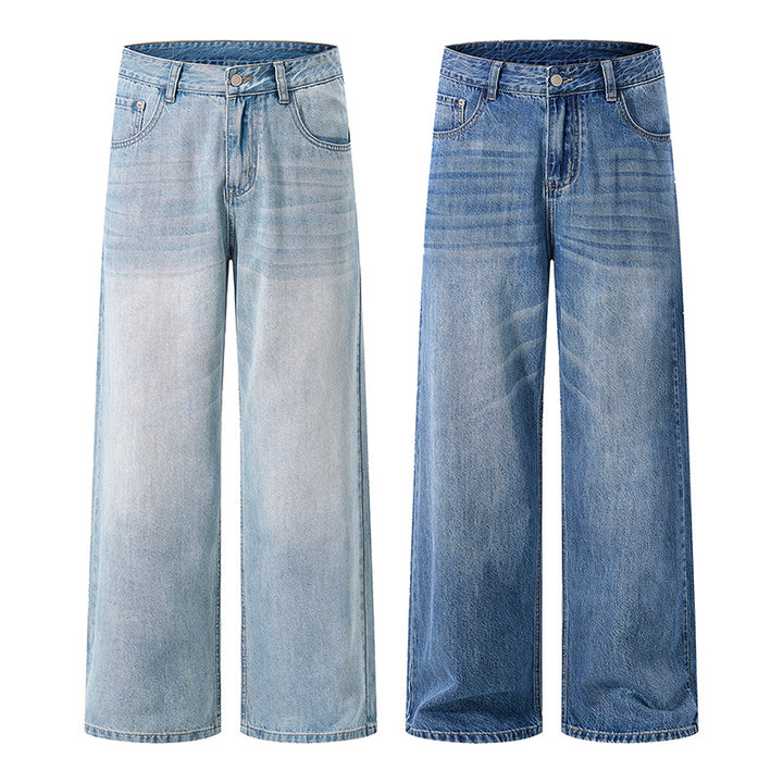 Damen High-Waist Wide-Leg Jeans aus softem Denim mit weitem Bein Drune