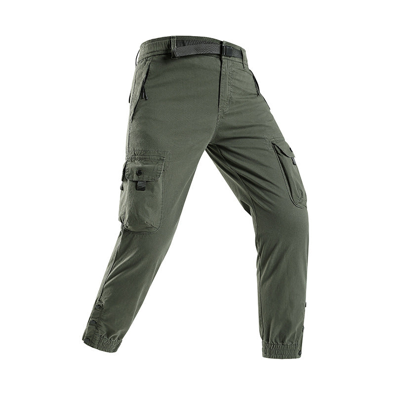 Herren technische Utility-Cargohose mit integriertem Webgürtel, Reißverschlusstaschen und verstellbaren Beinabschlüssen Drune