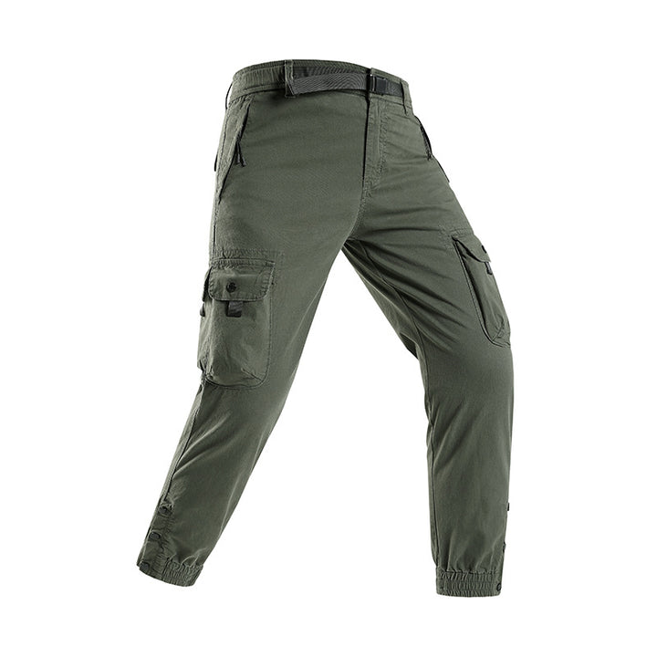 Herren technische Utility-Cargohose mit integriertem Webgürtel, Reißverschlusstaschen und verstellbaren Beinabschlüssen Drune