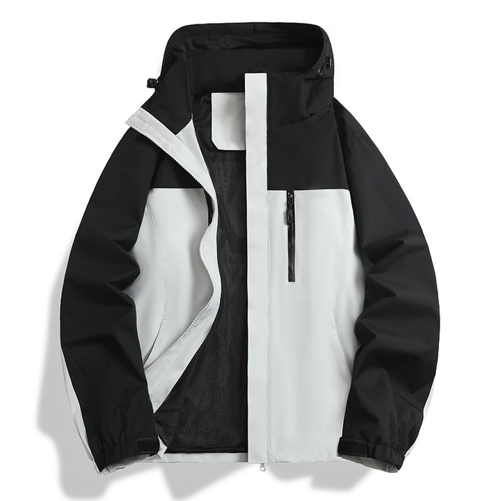 Herren Wasser- und winddichte Softshell-Outdoorjacke mit Kapuze, atmungsaktivem Meshfutter und Brustreißverschluss Drune
