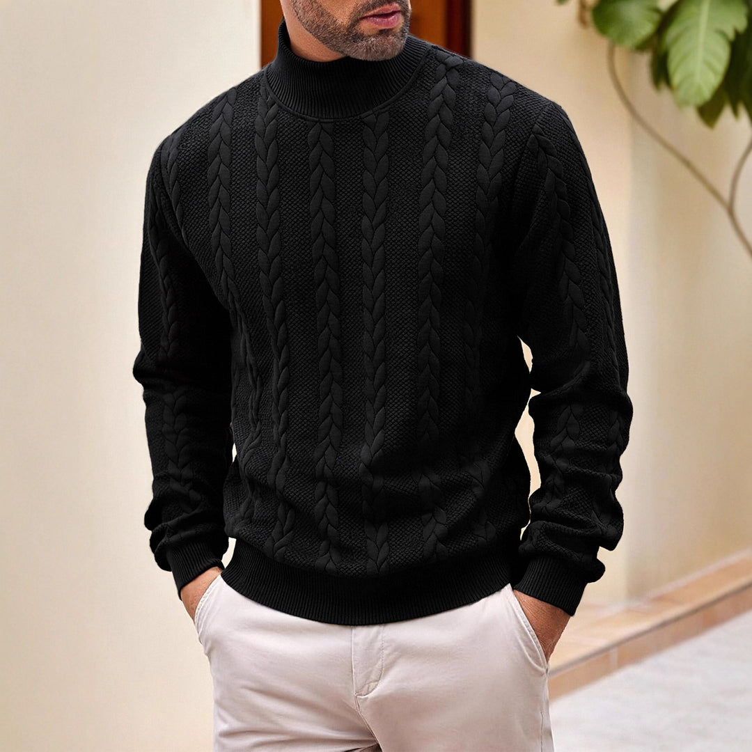 Herren Hochwertiger Strickpullover mit Stehkragen Drune