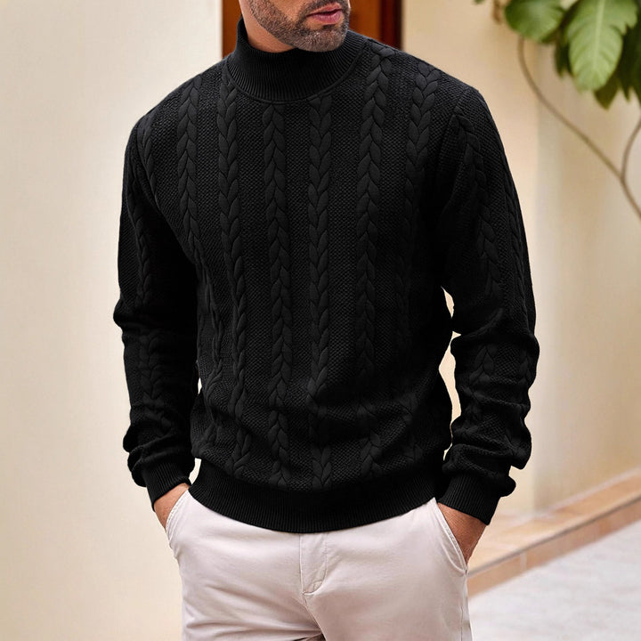 Herren Hochwertiger Strickpullover mit Stehkragen Drune