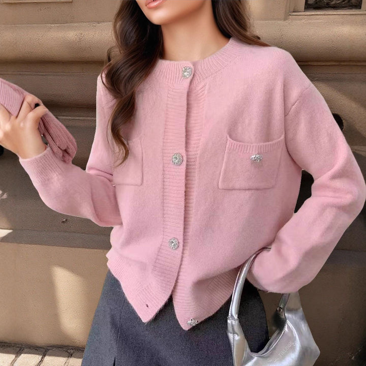 Damen Strickjacke mit eleganten Knopfdetails und praktischen Taschen Drune