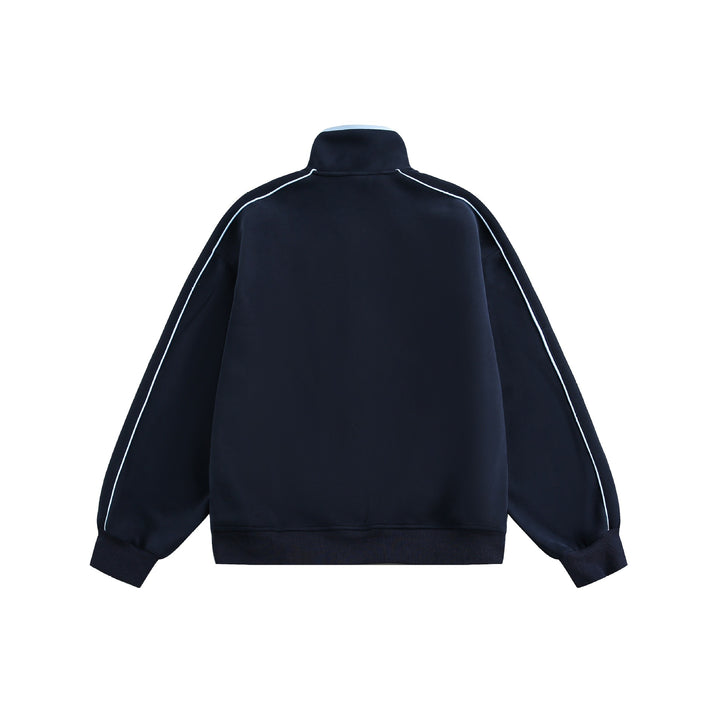Damen Oversize-Sweatjacke mit Stehkragen und Zwei-Wege-Reißverschluss Drune