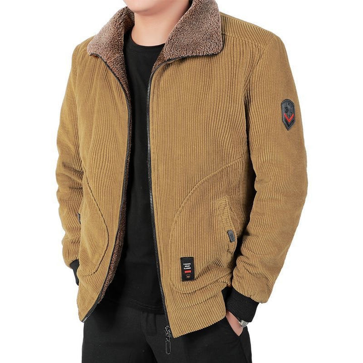 Herren Grobcord-Blouson mit Sherpa-Kragen, Reißverschluss und Utility-Taschen Drune