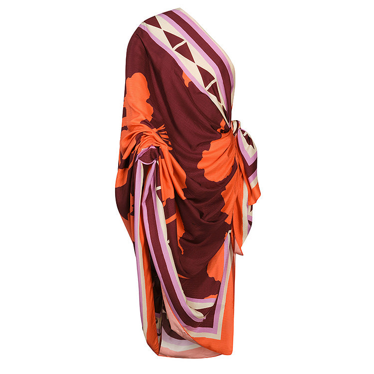 Damen Eleganter asymmetrischer Badeanzug mit stylischem Muster Drune