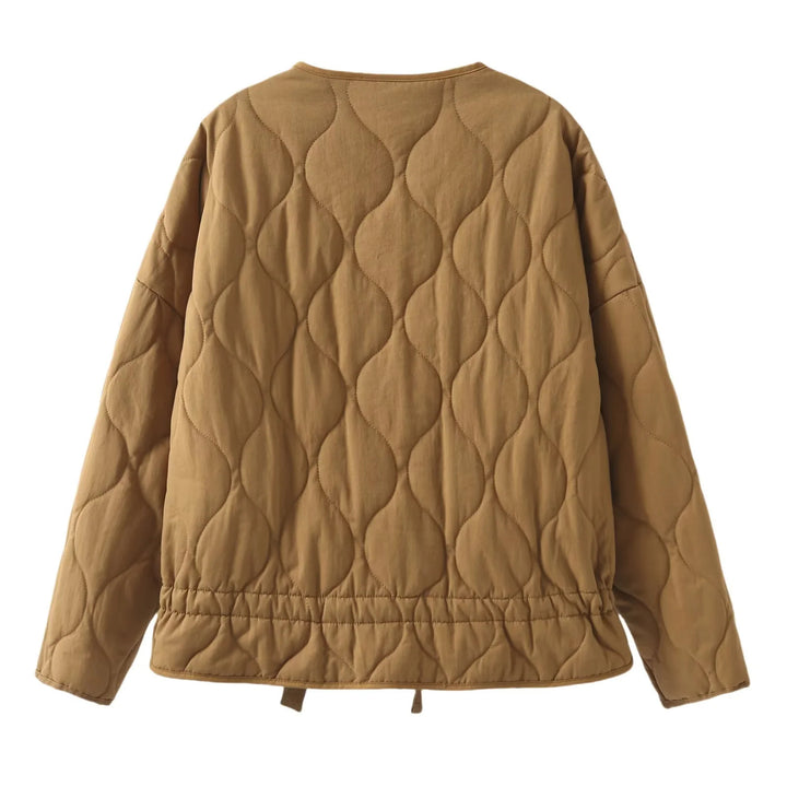 Damen nan gesteppte leichte Übergangsjacke mit wellensteppung, aufgesetzten Klapptaschen und Tunnelzugsaum Drune