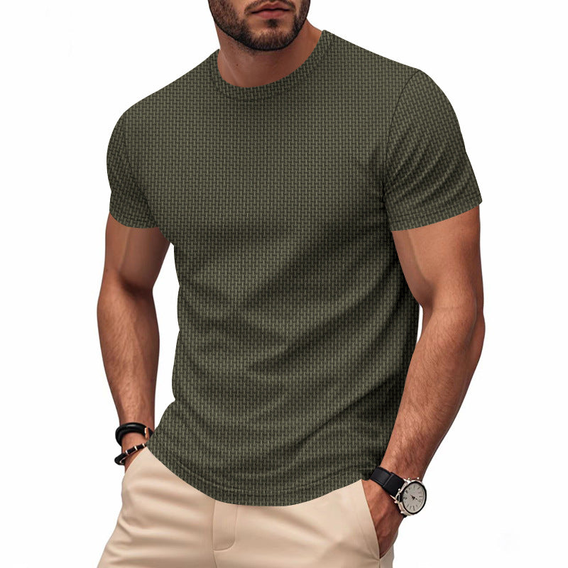 Herren Kurzarm T-Shirt mit strukturiertem Design und atmungsaktiver Baumwolle Drune