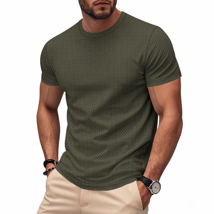 Herren Kurzarm T-Shirt mit strukturiertem Design und atmungsaktiver Baumwolle Drune