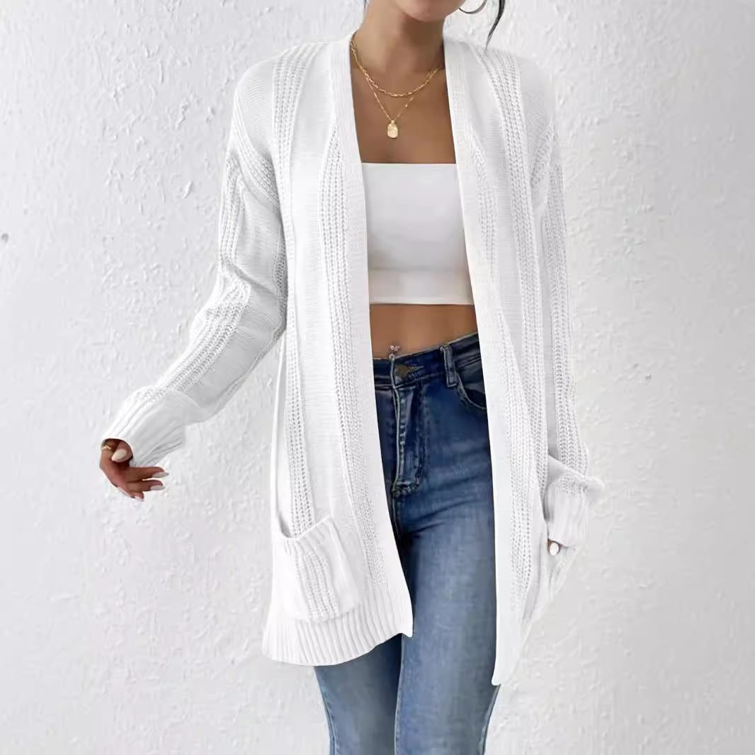 Damen Strickjacke mit offenem Design und praktischen Taschen Drune