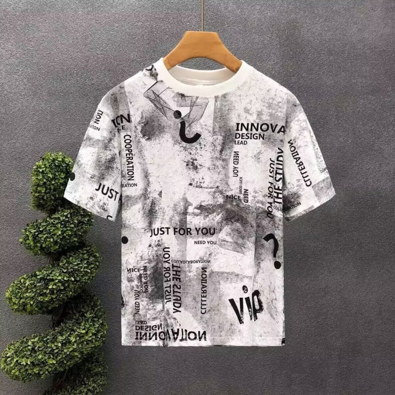Herren T-Shirt mit kreativem Druckdesign und lockerer Passform Drune