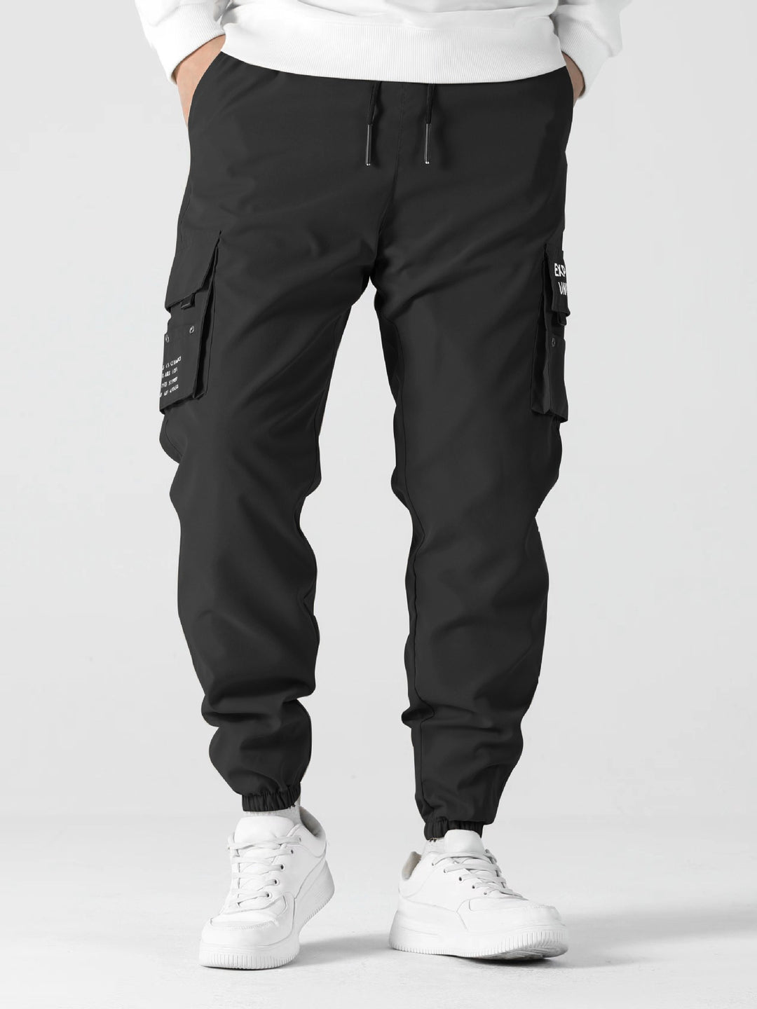 Herren Tapered Cargo-Jogginghose mit elastischem Bund, Multifachtaschen & Bündchen Drune